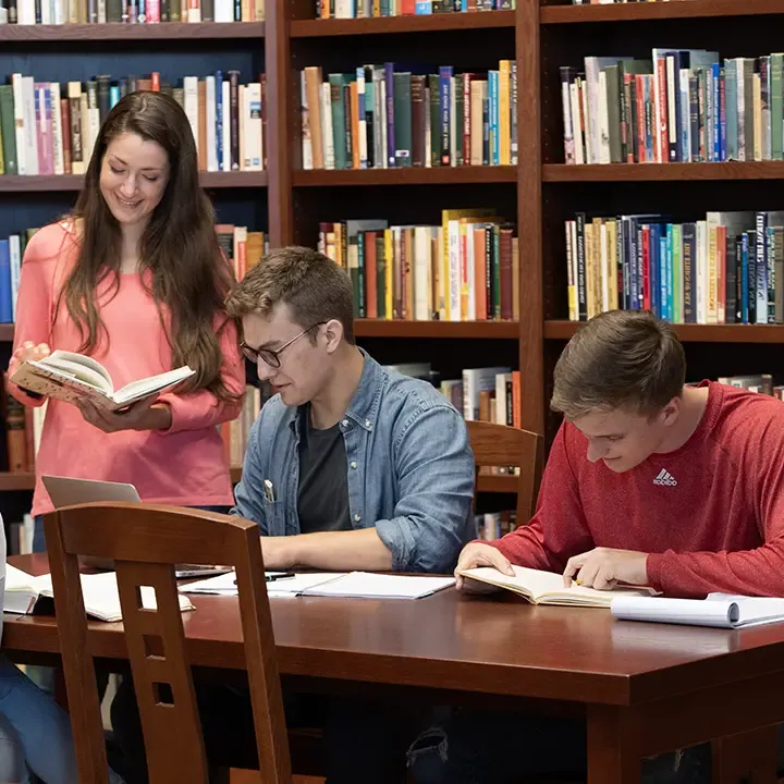 Students in Wiersbe library