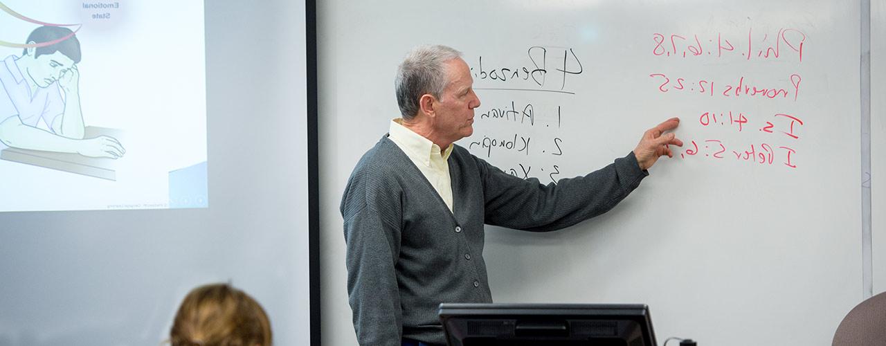 Psychology professor giving a lecture